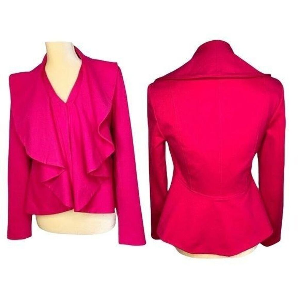 Inc International Concepts Draped Pink Small Women’s Jacket Blazer Zip Closure - Picture 3 of 13